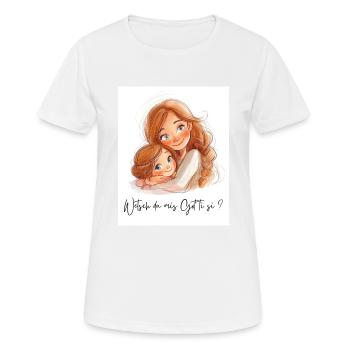 Wetsch du mis Gotti si? – Geschenk für Patentante - Frauen T-Shirt atmungsaktiv - Weiß - Vorne - AI Model Female 172 dark (172cm)