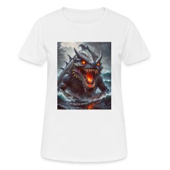 Akugyo Monstre marin démoniaque aux yeux brillants et r - T-shirt respirant Femme - blanc - Devant - AI Model Female 172 dark (172cm)
