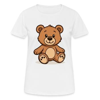Teddybär Comic - Frauen T-Shirt atmungsaktiv - Weiß - Vorne - AI Model Female 172 dark (172cm)