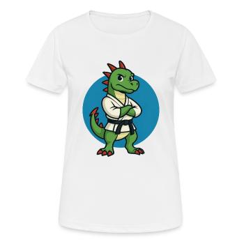 Karate Drache - Kampfsport, Cartoon - Frauen T-Shirt atmungsaktiv - Weiß - Vorne - AI Model Female 172 dark (172cm)