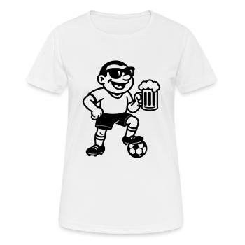 Bière Footballeur - T-shirt respirant Femme - blanc - Devant - AI Model Female 172 dark (172cm)