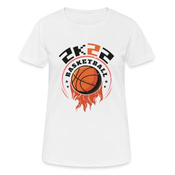 2K22 Basketball - Conception de cerceau enflammé - T-shirt respirant Femme - blanc - Devant - AI Model Female 172 dark (172cm)