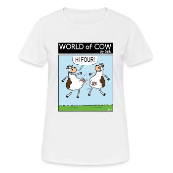 HI FOUR! - Women's Breathable T-Shirt - white - Front - AI Model Female 172 dark (172cm)