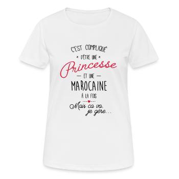 princesse et marocaine - T-shirt respirant Femme - blanc - Devant - AI Model Female 172 dark (172cm)