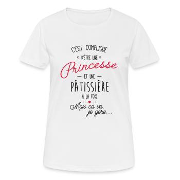 Princesse et pâtissière - T-shirt respirant Femme - blanc - Devant - AI Model Female 172 dark (172cm)