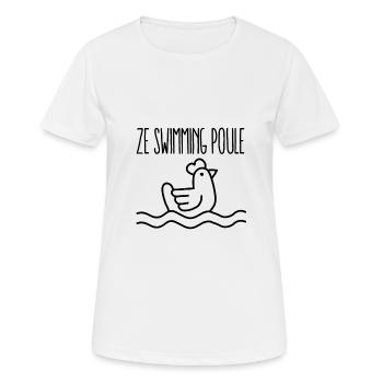 Ze Swimming Hen - Women's Breathable T-Shirt - white - Front - AI Model Female 172 dark (172cm)