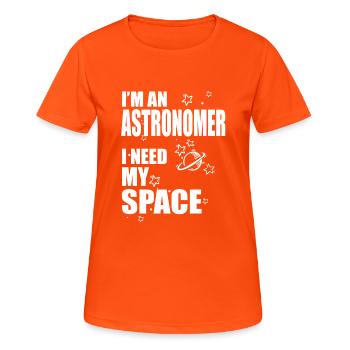 Astronom, Astronomie Student - Frauen T-Shirt atmungsaktiv - Neonorange - Vorne - AI Model Female 172 dark (172cm)