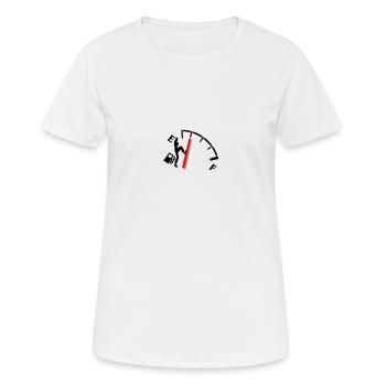 tankanzeige mann voll tank geschenk sprit benzin - Frauen T-Shirt atmungsaktiv - Weiß - Vorne - AI Model Female 172 dark (172cm)
