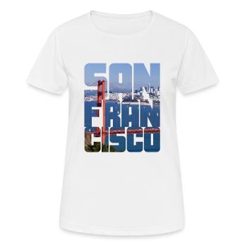 San Francisco America USA Pont du Golden Gate - T-shirt respirant Femme - blanc - Devant - AI Model Female 172 dark (172cm)