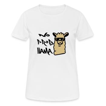 Cadeau de dire amusant de lama cool d'alpaga sans proba lama - T-shirt respirant Femme - blanc - Devant - AI Model Female 172 dark (172cm)