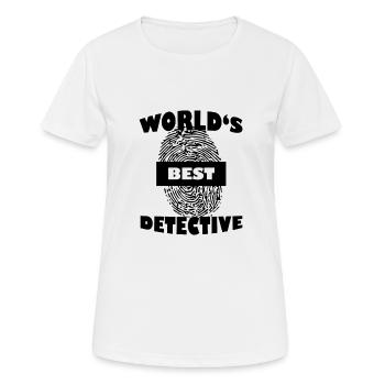 détective - T-shirt respirant Femme - blanc - Devant - AI Model Female 172 dark (172cm)