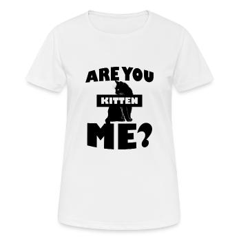 Lustige freche Katze tierliebe Haustier Geschenk - Frauen T-Shirt atmungsaktiv - Weiß - Vorne - AI Model Female 172 dark (172cm)