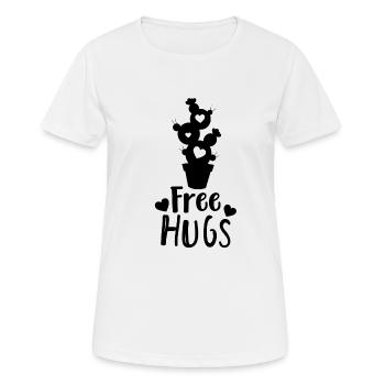 Free Hugs - Frauen T-Shirt atmungsaktiv - Weiß - Vorne - AI Model Female 172 dark (172cm)