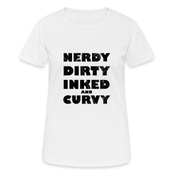 Nerdy Sale Encré Et Curvy - T-shirt respirant Femme - blanc - Devant - AI Model Female 172 dark (172cm)