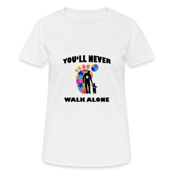 Never Alone Alone Father & Son Autism Awaren - Women's Breathable T-Shirt - white - Front - AI Model Female 172 dark (172cm)