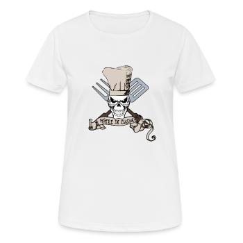 Maitre de Cuisine - Küchenchef Schädel - Frauen T-Shirt atmungsaktiv - Weiß - Vorne - AI Model Female 172 dark (172cm)