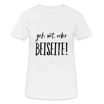 ich geh meinen Weg - Frauen T-Shirt atmungsaktiv - Weiß - Vorne - AI Model Female 172 dark (172cm)