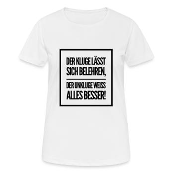 geistige Haltung - Frauen T-Shirt atmungsaktiv - Weiß - Vorne - AI Model Female 172 dark (172cm)