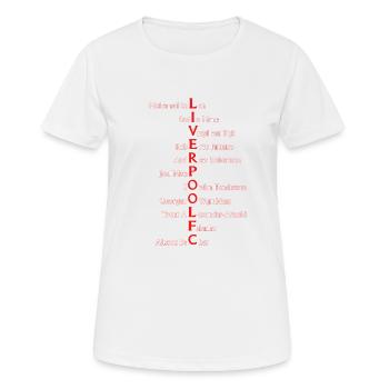 Liverpool Kader - Frauen T-Shirt atmungsaktiv - Weiß - Vorne - AI Model Female 172 dark (172cm)