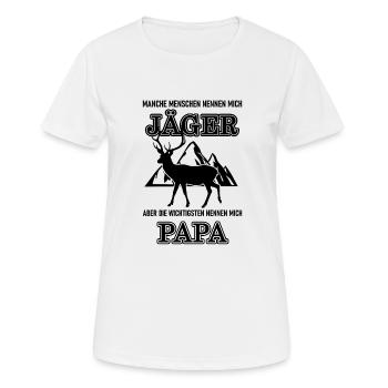 Jäger und Papa - Frauen T-Shirt atmungsaktiv - Weiß - Vorne - AI Model Female 172 dark (172cm)