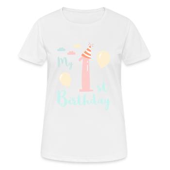 Mein erster Geburtstag - Frauen T-Shirt atmungsaktiv - Weiß - Vorne - AI Model Female 172 dark (172cm)