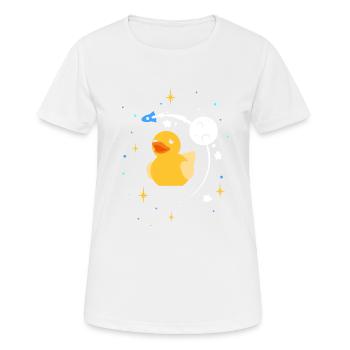 Vaisseau spatial canard en caoutchouc canard vaisseau spatial galaxie - T-shirt respirant Femme - blanc - Devant - AI Model Female 172 dark (172cm)