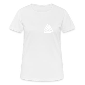 Wikinger Odin Knoten Nordische Mythologie Rune - Frauen T-Shirt atmungsaktiv - Weiß - Vorne - AI Model Female 172 dark (172cm)