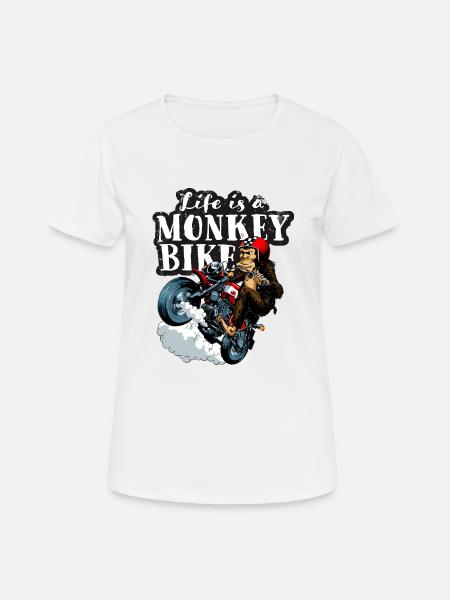 Life is a monkey bike - Women's Breathable T-Shirt - white