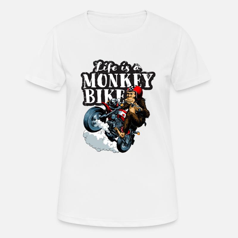 Life is a monkey bike - Women's Breathable T-Shirt - white