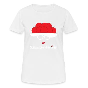 Schwarzwaldmädel Schwarzwald Bollenhut Geschenk - Frauen T-Shirt atmungsaktiv - Weiß - Vorne - AI Model Female 172 dark (172cm)