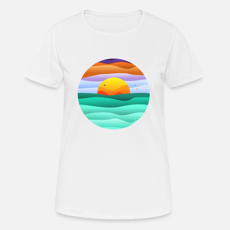 circular sunset - Women's Breathable T-Shirt - white