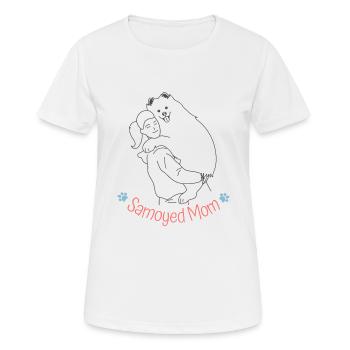 Samoyed Mom - Women's Breathable T-Shirt - white - Front - AI Model Female 172 dark (172cm)