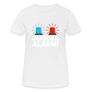 Joggel Alarm Saarland Saarbrücken Saarländer - Frauen T-Shirt atmungsaktiv - Weiß - Vorne - AI Model Female 172 dark (172cm)