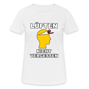 Anti Corona - Frauen T-Shirt atmungsaktiv - Weiß - Vorne - AI Model Female 172 dark (172cm)