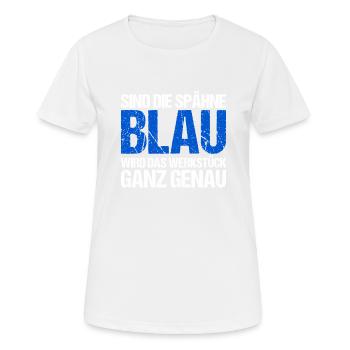Mechaniker -Spähne Blau Werkstück Genau Fräse - Frauen T-Shirt atmungsaktiv - Weiß - Vorne - AI Model Female 172 dark (172cm)