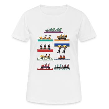 Busch Gardens Tampa Achterbahnwagen - Frauen T-Shirt atmungsaktiv - Weiß - Vorne - AI Model Female 172 dark (172cm)