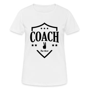 Le meilleur coach - T-shirt respirant Femme - blanc - Devant - AI Model Female 172 dark (172cm)