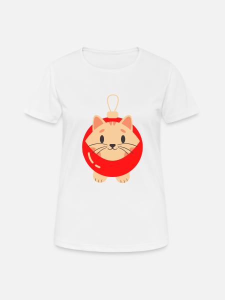 Cat funny gift christmas cat owner - Women's Breathable T-Shirt - white