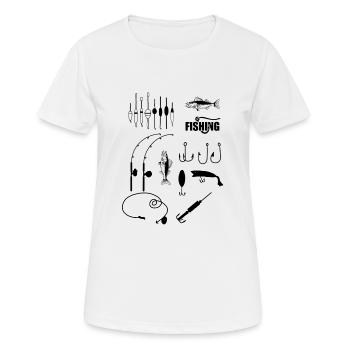 Pêche pêche pêche - T-shirt respirant Femme - blanc - Devant - AI Model Female 172 dark (172cm)