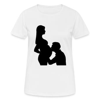 Pregnancy couple - Women's Breathable T-Shirt - white - Front - AI Model Female 172 dark (172cm)