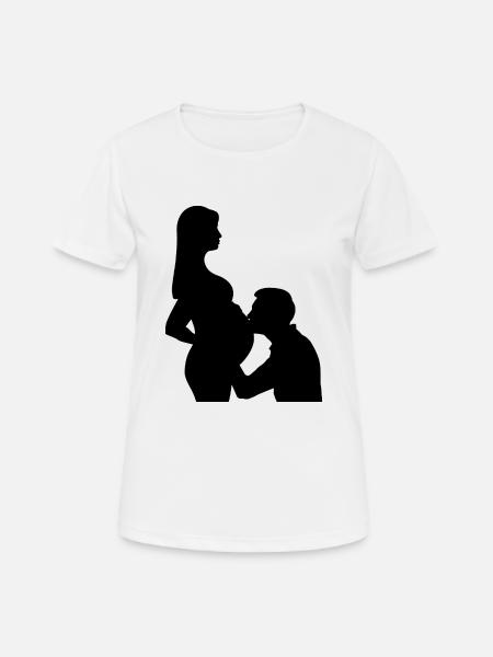 Pregnancy couple - Women's Breathable T-Shirt - white