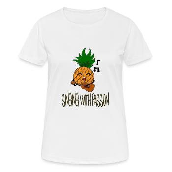 Singing with passion / Singing / Pineapple / Sayings - Women's Breathable T-Shirt - white - Front - AI Model Female 172 dark (172cm)