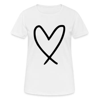Herz Emoji Skizze - Frauen T-Shirt atmungsaktiv - Weiß - Vorne - AI Model Female 172 dark (172cm)