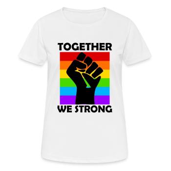 Drapeau arc-en-ciel LGBTQ - T-shirt respirant Femme - blanc - Devant - AI Model Female 172 dark (172cm)