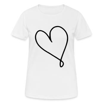 Herz Emoji Skizze - Frauen T-Shirt atmungsaktiv - Weiß - Vorne - AI Model Female 172 dark (172cm)