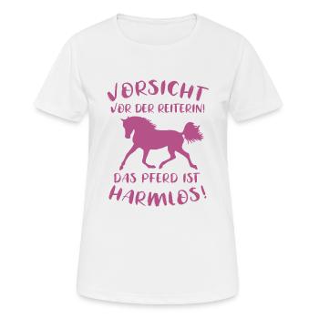 Lustiger Reiterspruch Pferdefan Geschenk - Frauen T-Shirt atmungsaktiv - Weiß - Vorne - AI Model Female 172 dark (172cm)