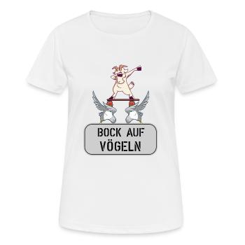 bock auf vögeln - Frauen T-Shirt atmungsaktiv - Weiß - Vorne - AI Model Female 172 dark (172cm)