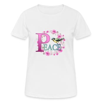 Peace - Frauen T-Shirt atmungsaktiv - Weiß - Vorne - AI Model Female 172 dark (172cm)
