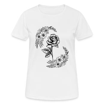 Rose, Blumen - Frauen T-Shirt atmungsaktiv - Weiß - Vorne - AI Model Female 172 dark (172cm)