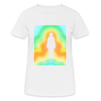 Aura - Frauen T-Shirt atmungsaktiv - Weiß - Vorne - AI Model Female 172 dark (172cm)